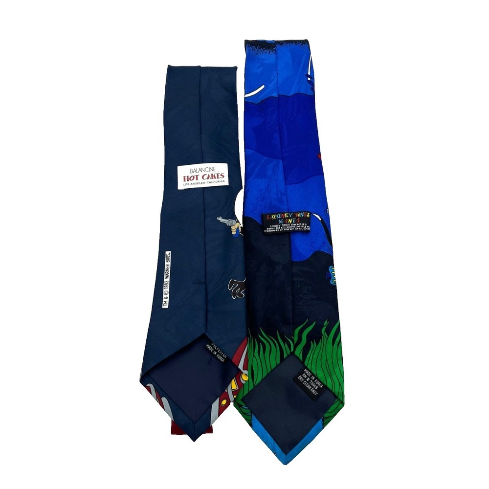 Looney Tunes Mania 1993 Vintage Men's Neckties Bugs Bunny Taz Mighty Toons Lot 2 - Picture 2 of 4